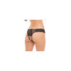 Shorty noire en fine résille et large ceinture dentelle 